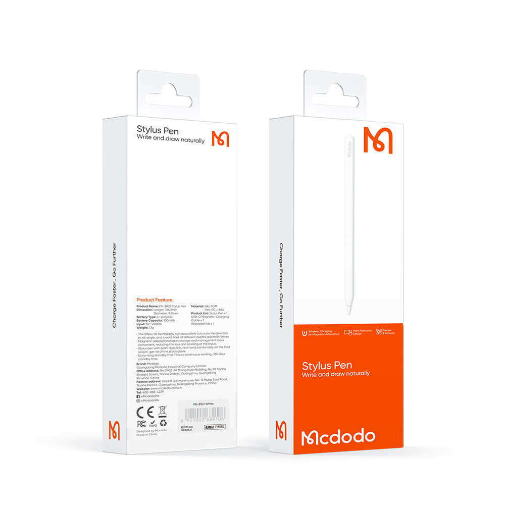 MCDODO PN-8921 MDD Sketch Series Active Capacitive Stylus Pen Palm Rejection Tilt Sensitivity Writing Drawing Stylus Pen with Magnetic Charging MCDODO PN-8921 MDD Sketch Series Active Capacitive Stylus Pen Palm Rejection Tilt Sensitivity Writing Drawing Stylus Pen with Magnetic Charging